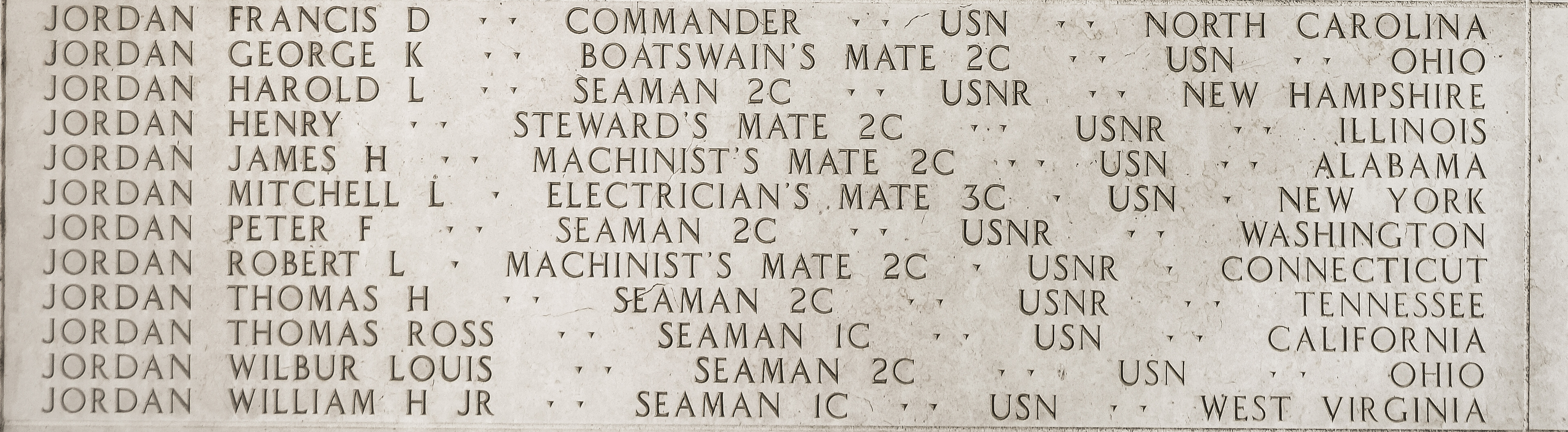 Mitchell L. Jordan, Electrician's Mate Third Class